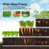 imageVIVOSUN 3Tier Metal Raised Garden Bed 46quot x 46quot x 24quot Galvanized Steel Metal Outdoor Planter Box with Gloves and Scissors to Grow Flowers Vegetables and Herbs for Outdoor Gardening GreenGreen