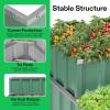 imageVIVOSUN 3Tier Metal Raised Garden Bed 46quot x 46quot x 24quot Galvanized Steel Metal Outdoor Planter Box with Gloves and Scissors to Grow Flowers Vegetables and Herbs for Outdoor Gardening GreenGreen