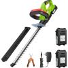 imageVIVOSUN 20quot Cordless Pole Hedge Trimmer 20V Electric Bush Trimmer with 20 DualAction Laser Blade Adjustable Cutting Head 055quot Cutting Capacity 20AH Battery and Fast Charger IncludedHedge Trimmer with 20V Battery x2 Pack
