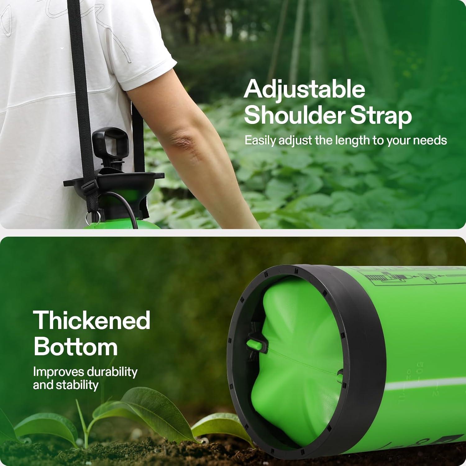 imageVIVOSUN 135Gallon Pump Pressure Sprayer Pressurized Lawn ampamp Garden Water Spray Bottle with Adjustable Shoulder Strap for Spraying Plants Garden Watering and Household CleaningGreen