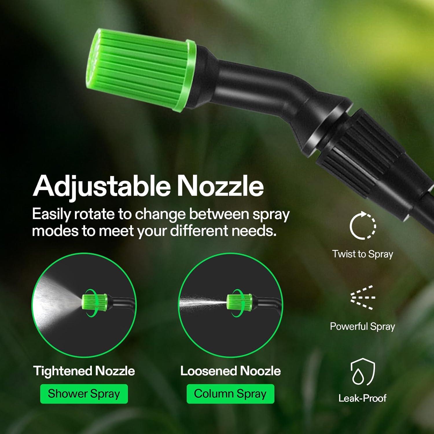 imageVIVOSUN 135Gallon Pump Pressure Sprayer Pressurized Lawn ampamp Garden Water Spray Bottle with Adjustable Shoulder Strap for Spraying Plants Garden Watering and Household CleaningGreen