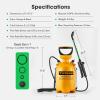 imageVIVOSUN 08Gal3L Pump Pressure Sprayer Pressurized Water Spray Bottle with Adjustable Shoulder Strap Adjustable Nozzle Safety Valve ampamp Additional Seals Ideal for Watering Fertilizing Cleaning135 Gallon5L