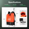 imageVIVOSUN 4 Gallon Battery Powered Backpack Sprayer Electric Pump Sprayer with Four Nozzles for Garden Lawn Orange