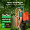 imageVIVOSUN 4 Gallon Battery Powered Backpack Sprayer Electric Pump Sprayer with Four Nozzles for Garden Lawn Orange