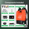 imageVIVOSUN 4 Gallon Battery Powered Backpack Sprayer Electric Pump Sprayer with Four Nozzles for Garden Lawn Orange