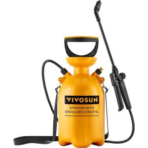 imageVIVOSUN 08Gal3L Pump Pressure Sprayer Pressurized Water Spray Bottle with Adjustable Shoulder Strap Adjustable Nozzle Safety Valve ampamp Additional Seals Ideal for Watering Fertilizing Cleaning135 Gallon5L