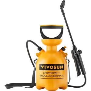 imageVIVOSUN 08Gal3L Pump Pressure Sprayer Pressurized Water Spray Bottle with Adjustable Shoulder Strap Adjustable Nozzle Safety Valve ampamp Additional Seals Ideal for Watering Fertilizing Cleaning08 Gallon3L