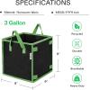 imageVIVOSUN 5 Pack 3 Gallon Square Grow Bags Thick Nonwoven Cubic Fabric Pots with Handles for Indoor and Outdoor Gardening3 Gallon