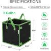 imageVIVOSUN 5 Pack 3 Gallon Square Grow Bags Thick Nonwoven Cubic Fabric Pots with Handles for Indoor and Outdoor Gardening5 Gallon