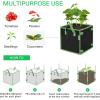 imageVIVOSUN 5 Pack 3 Gallon Square Grow Bags Thick Nonwoven Cubic Fabric Pots with Handles for Indoor and Outdoor Gardening7 Gallon