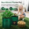 imageVIVOSUN 5Pack 10 Gallon Potato Grow Bags for Growing Potatoes Fabric Potato Pots with Handle and Rollup Window Potato Growing Containers Potato Planter Potato Planter for Growing Potatoes BlackGreen