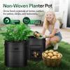 imageVIVOSUN 5Pack 10 Gallon Potato Grow Bags for Growing Potatoes Fabric Potato Pots with Handle and Rollup Window Potato Growing Containers Potato Planter Potato Planter for Growing Potatoes BlackBlack