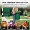 imageVIVOSUN 5Pack 10 Gallon Potato Grow Bags for Growing Potatoes Fabric Potato Pots with Handle and Rollup Window Potato Growing Containers Potato Planter Potato Planter for Growing Potatoes BlackGreen