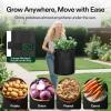 imageVIVOSUN 5Pack 10 Gallon Potato Grow Bags for Growing Potatoes Fabric Potato Pots with Handle and Rollup Window Potato Growing Containers Potato Planter Potato Planter for Growing Potatoes BlackBlack