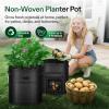 imageVIVOSUN 5Pack 10 Gallon Potato Grow Bags for Growing Potatoes Fabric Potato Pots with Handle and Rollup Window Potato Growing Containers Potato Planter Potato Planter for Growing Potatoes BlackBlack