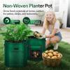 imageVIVOSUN 5Pack 10 Gallon Potato Grow Bags for Growing Potatoes Fabric Potato Pots with Handle and Rollup Window Potato Growing Containers Potato Planter Potato Planter for Growing Potatoes BlackGreen