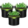 imageVIVOSUN 3Pack 5Gallon AeroBase Grow Bags Durable Mesh Fabric Plant Container with Breathable Base and Sturdy Handles Black5 Gallons