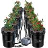 imageVIVOSUN DWC Hydroponics Grow System with Top Drip Kit 5Gallon Deep Water Culture Recirculating Drip Garden System with MultiPurpose Air Hose Air Pump and Air Stone 2 Buckets  Top Drip Kit8 Buckets  Top Drip Kit