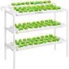 imageVIVOSUN Hydroponics Growing System 90 Plant Sites 3 Layers 10 FoodGrade PVCU Pipes Hydroponic Gardening System Grow Kit with Water Pump Pump Timer Nest Basket and Sponge for Leafy Vegetables90 Plant Sites