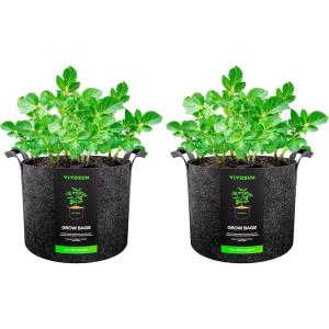 imageVIVOSUN 1 Pack 100 Gallon Grow Bag Fabric Pot with Handles for Vegtables and Plants50 Gallon Pack of 2
