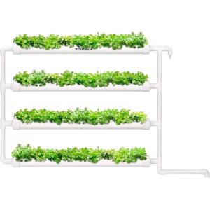 imageVIVOSUN Hydroponics Growing System 90 Plant Sites 3 Layers 10 FoodGrade PVCU Pipes Hydroponic Gardening System Grow Kit with Water Pump Pump Timer Nest Basket and Sponge for Leafy Vegetables36Wall mounted