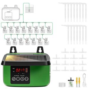 imageVIVOSUN Professional Automatic Drip Irrigation Kits 15W Output All in One Professional Grow Kit Includes Pump Timer and Regulator 8 Drip Emitters Garden Plant Watering System Indoor OutdoorSolar Automatic Drip Irrigation