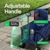 imageVIVOSUN Collapsible Folding Wagon Outdoor Utility with Silent AllTerrain Wide Wheels Adjustable Handle Cup Holders ampamp Side Pockets for Camping Beach Shopping Garden Sports Picnic BlackBlue