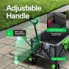 imageVIVOSUN Collapsible Folding Wagon Outdoor Utility with Silent Universal Wheels Cup Holders ampamp Side Pockets Adjustable Handle for Camping Garden Sports Picnic Shopping 220LBS Grey ampamp Green