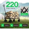 imageVIVOSUN Collapsible Folding Wagon Outdoor Utility with Silent Universal Wheels Cup Holders ampamp Side Pockets Adjustable Handle for Camping Garden Sports Picnic Shopping 220LBS Grey ampamp Green