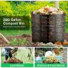 imageVIVOSUN 220 Gallon Outdoor Compost Bin Expandable Composter Easy to Setup ampamp Large Capacity for Backyard Lawn Black with Gloves220 Gallon