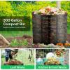 imageVIVOSUN 220 Gallon Outdoor Compost Bin Expandable Composter Easy to Setup ampamp Large Capacity for Backyard Lawn Black with Gloves300 Gallon