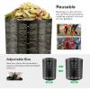 imageVIVOSUN 220 Gallon Outdoor Compost Bin Expandable Composter Easy to Setup ampamp Large Capacity for Backyard Lawn Black with Gloves300 Gallon