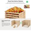 imageVIVOSUN Wooden Compost Bin Removable Front Door Easy to Setup for Backyard Lawn Black with Gloves and Liner