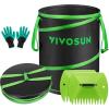 imageVIVOSUN 30Gallon Collapsible Trash Can Reusable PopUp Garden Bag with HardShell Bottom Leaf Scoops and Gloves Yard Waste Container for Lawn Care and Camping 2Pack1 Count Pack of 1