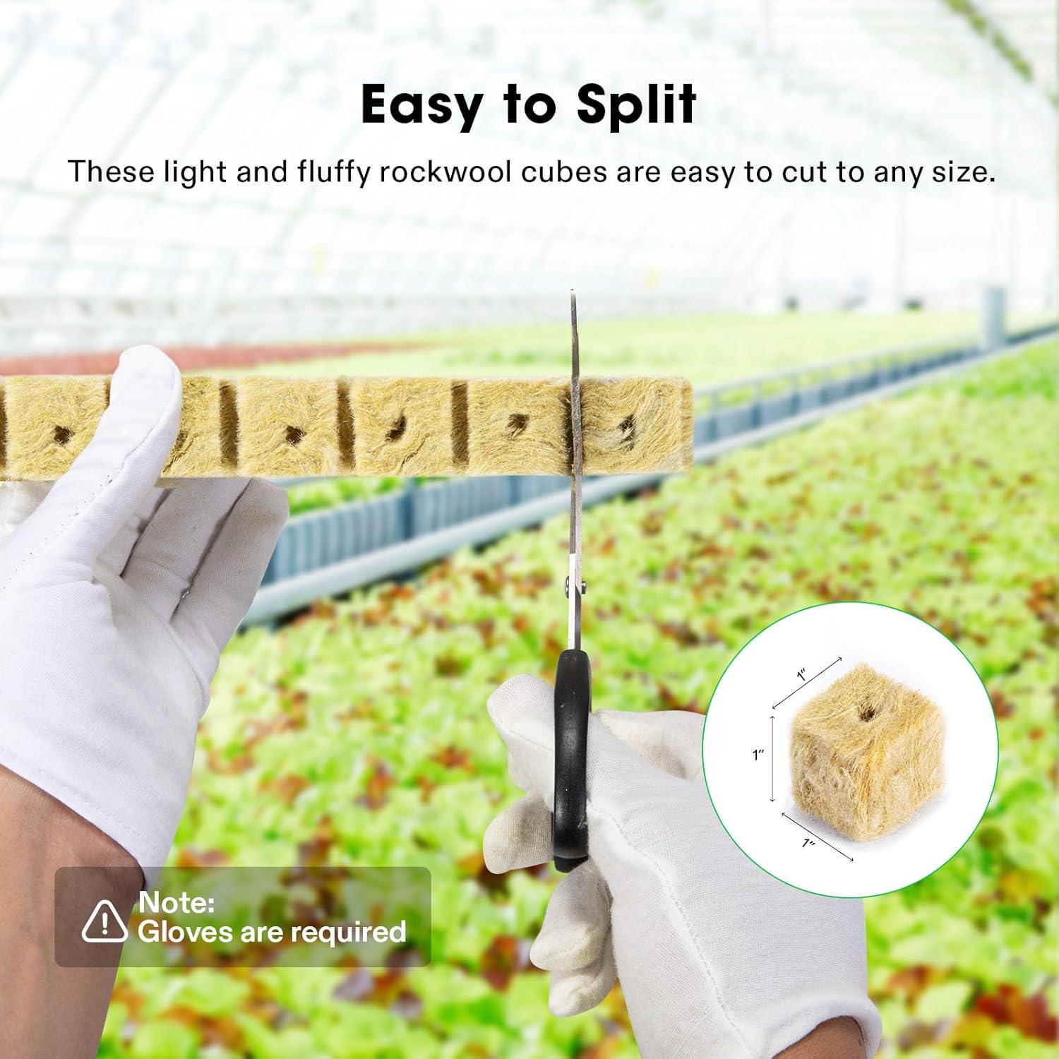 imageVIVOSUN 1 Inch Rockwool Cubes Grow Cubes for Hydroponics Cuttings Cloning Plant Propagation Seed Startling 2 Sheets 100 Plugs1100 Plugs