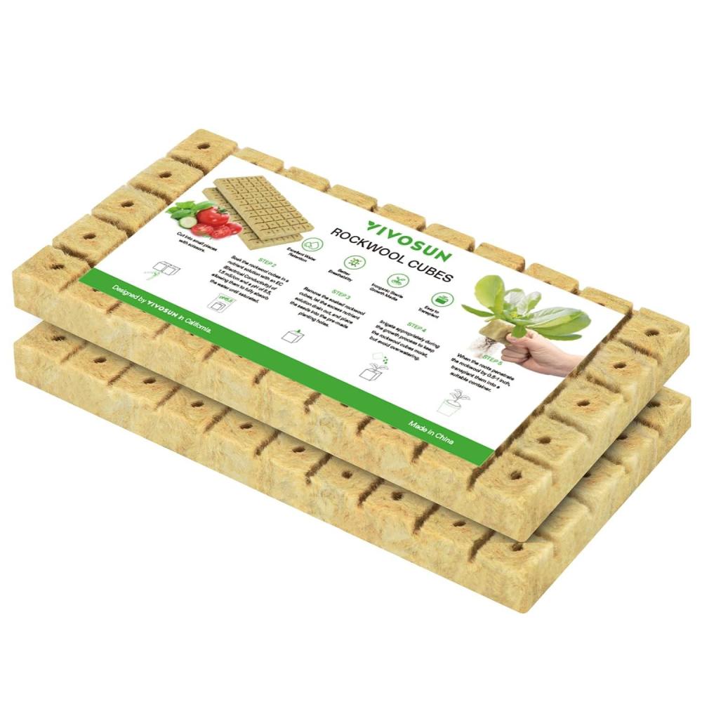 imageVIVOSUN 1 Inch Rockwool Cubes Grow Cubes for Hydroponics Cuttings Cloning Plant Propagation Seed Startling 2 Sheets 100 Plugs1100 Plugs
