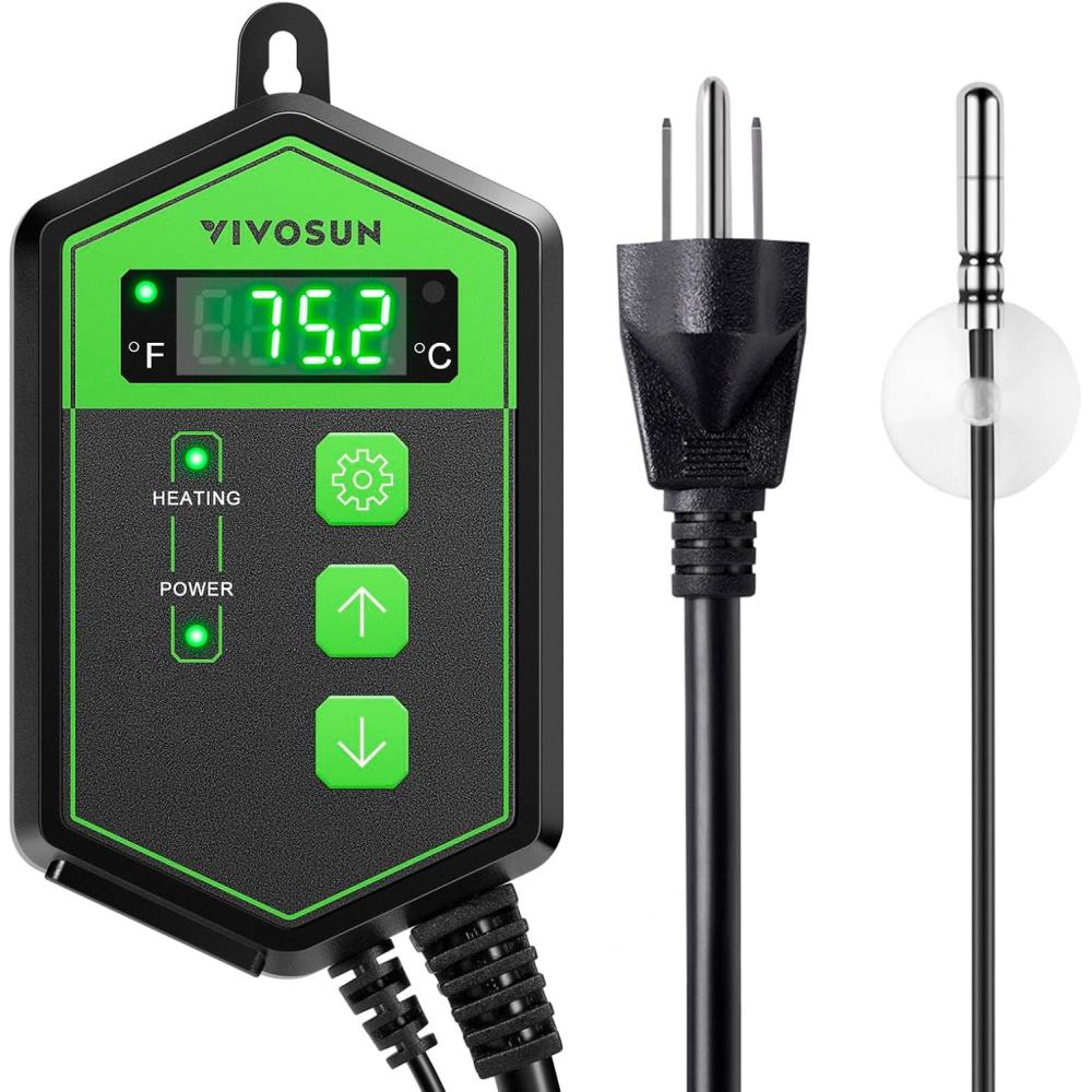 imageVIVOSUN Digital Heat Mat Thermostat Controller 40108 F 1000W for Reptiles Seedlings Germination Incubation and Fermentation