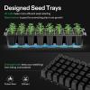 imageVIVOSUN 1Pack 40Cell Seed Starter Trays with 1 Set of LED Lights and 10quotx2075quot Seedling Heat Mat 36quot Higher Cover Adjustable Vents Drainage Holes Green Propagation Tray for Planting Seeds6Pack 240Cell