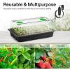 imageVIVOSUN 1Pack 40Cell Seed Starter Trays with 1 Set of LED Lights and 10quotx2075quot Seedling Heat Mat 36quot Higher Cover Adjustable Vents Drainage Holes Green Propagation Tray for Planting Seeds6Pack 240Cell