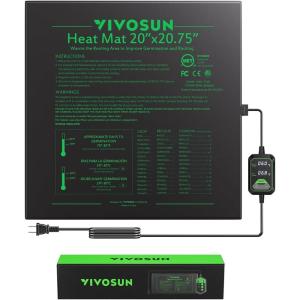 imageVIVOSUN 10quotx2075quot Seedling Heat Mat with Builtin Temperature Controller UL ampamp METCertified Waterproof Plant Heating Pad for Germination Hydroponics Brewing Breeding and Greenhouses20x2075