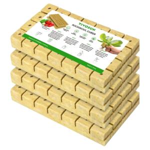 imageVIVOSUN 16quot Rockwool Cubes 112 Plugs Stonewool Starter Grow Cubes for Cuttings Cloning Plant Propagation Seed Starting Hydroponic Grow Media for Vigorous Plant Growth 4 Sheets of 112 Plugs16112 Plugs
