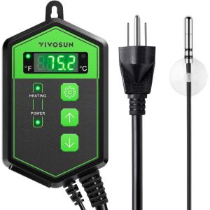 imageVIVOSUN Digital Heat Mat Thermostat Controller 40108 F 1000W for Reptiles Seedlings Germination Incubation and Fermentation
