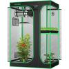 imageVIVOSUN D948 2in1 9x4 Grow Tent 108quotx48quotx80quot High Reflective Mylar with MultiChamber and Floor Tray for Hydroponic Indoor Plant36x24x53