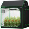 imageVIVOSUN R846 4x8 Grow Tent 96quotx48quotx72quot Roof Cube Tent with Observation Window and Floor Tray for Hydroponics Indoor Plant for VS4000VSF430060x60x72