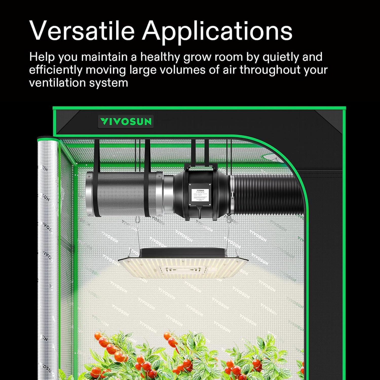 imageVIVOSUN 6 Inch 390 CFM Inline Fan with Speed Controller 6 Inch Carbon Filter and 8 Feet of Ducting Temperature Humidity Monitor for Grow Tent Ventilation4 Carbon Filter