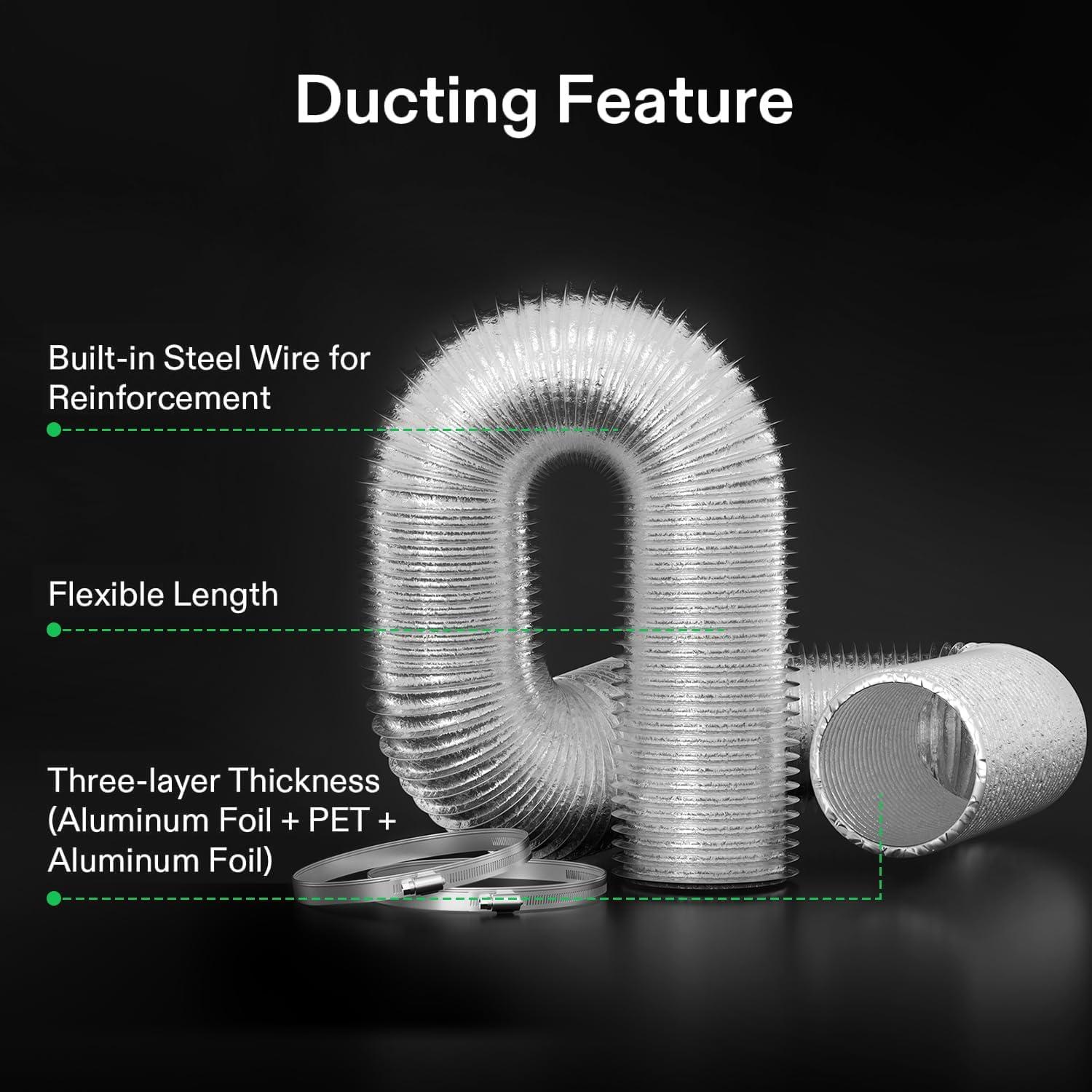 imageVIVOSUN 8 Inch 720 CFM Inline Fan with Speed Controller 8 Inch Carbon Filter and 25 Feet of Ducting Temperature Humidity Monitor for Grow Tent Ventilation8 Inch w Thermometer