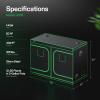 imageVIVOSUN S108 10x10 Grow Tent 120quotx120quotx80quot High Reflective Mylar with Observation Window and Floor Tray for Hydroponics Indoor Plant for VSF6450Black