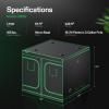 imageVIVOSUN S108 10x10 Grow Tent 120quotx120quotx80quot High Reflective Mylar with Observation Window and Floor Tray for Hydroponics Indoor Plant for VSF6450Black