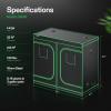 imageVIVOSUN S108 10x10 Grow Tent 120quotx120quotx80quot High Reflective Mylar with Observation Window and Floor Tray for Hydroponics Indoor Plant for VSF6450Black