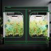 imageVIVOSUN S108 10x10 Grow Tent 120quotx120quotx80quot High Reflective Mylar with Observation Window and Floor Tray for Hydroponics Indoor Plant for VSF6450Black